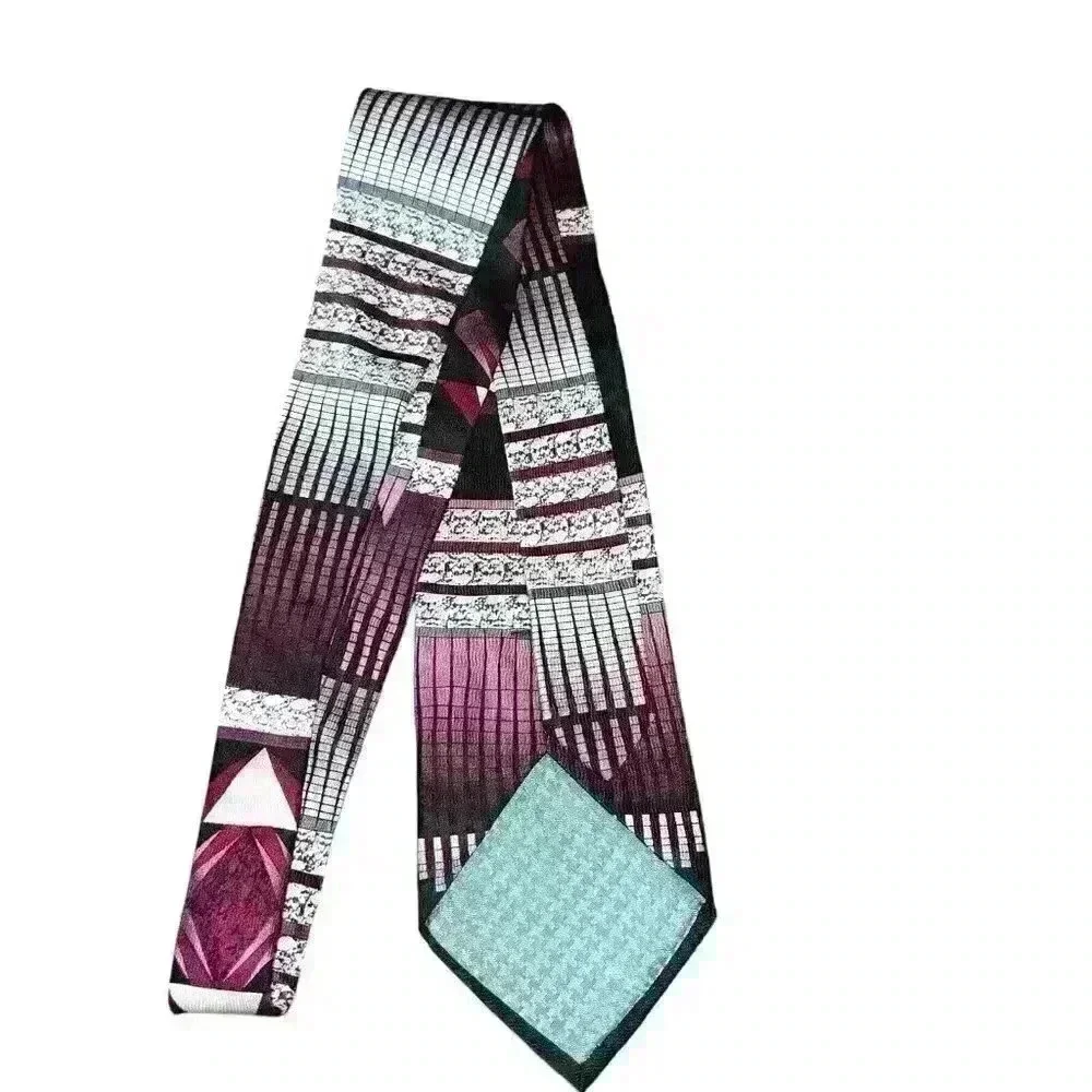 Enrico Capucci 100%‎ Silk Tie Geometric Business Office Party